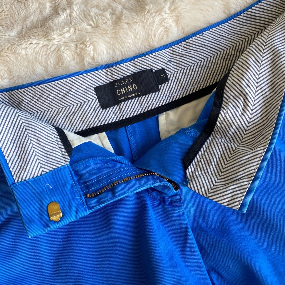 J.Crew Chino short, size 2, cobalt blue 3.5”